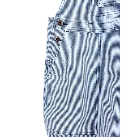 Duluth Trading Co. Rootstock Womens Size Lx33 Blue & White Striped Denim Overall - Picture 5 of 10